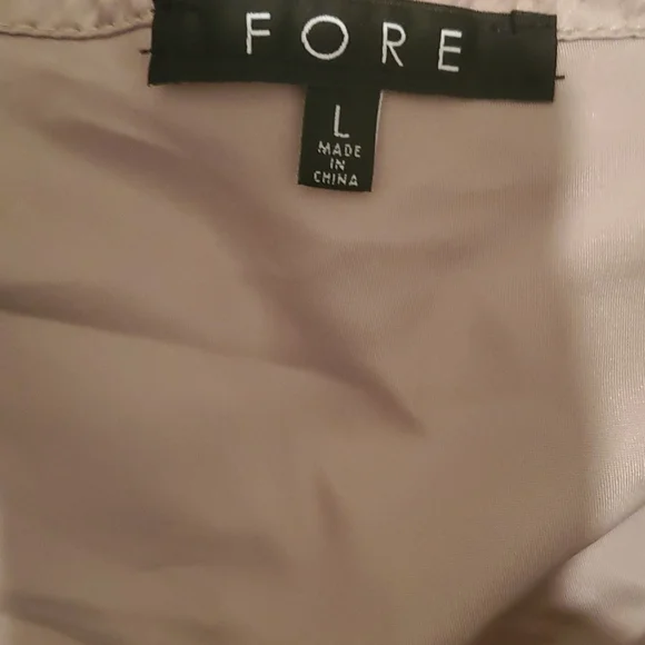 Fore Womens Beige Satin Tie Strap Party Cami Top NWT sz L - Picture 7 of 9